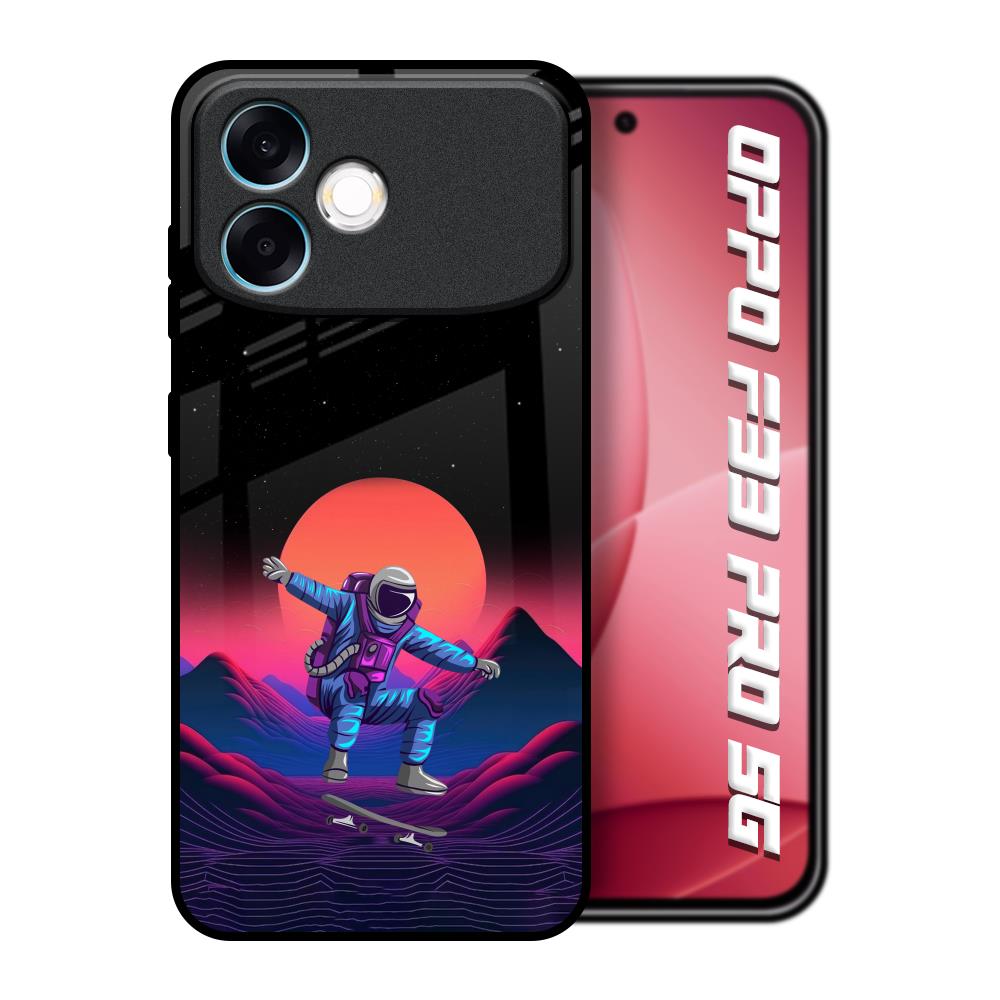 Retro Astronaut Oppo F33 Pro 5G Glass Back Cover Online