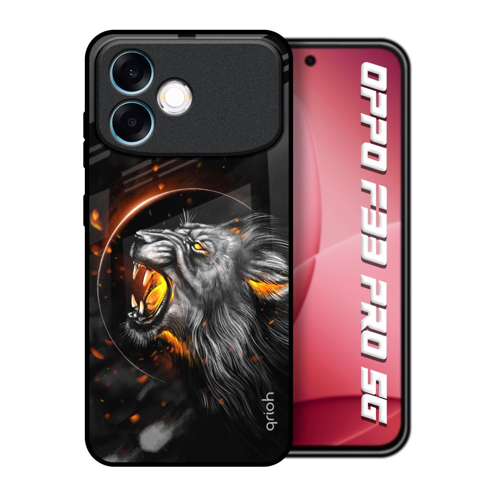 Aggressive Lion Oppo F33 Pro 5G Glass Back Cover Online