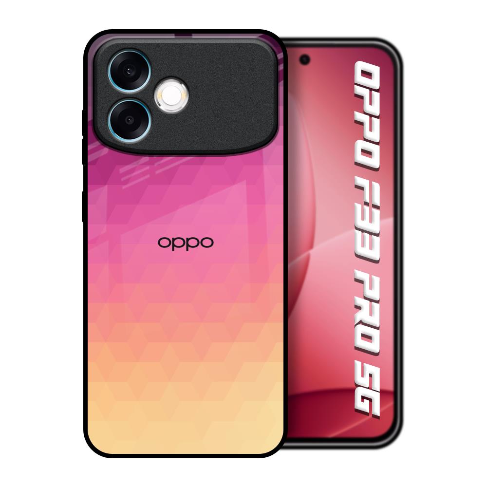 Geometric Pink Diamond Oppo F33 Pro 5G Glass Back Cover Online