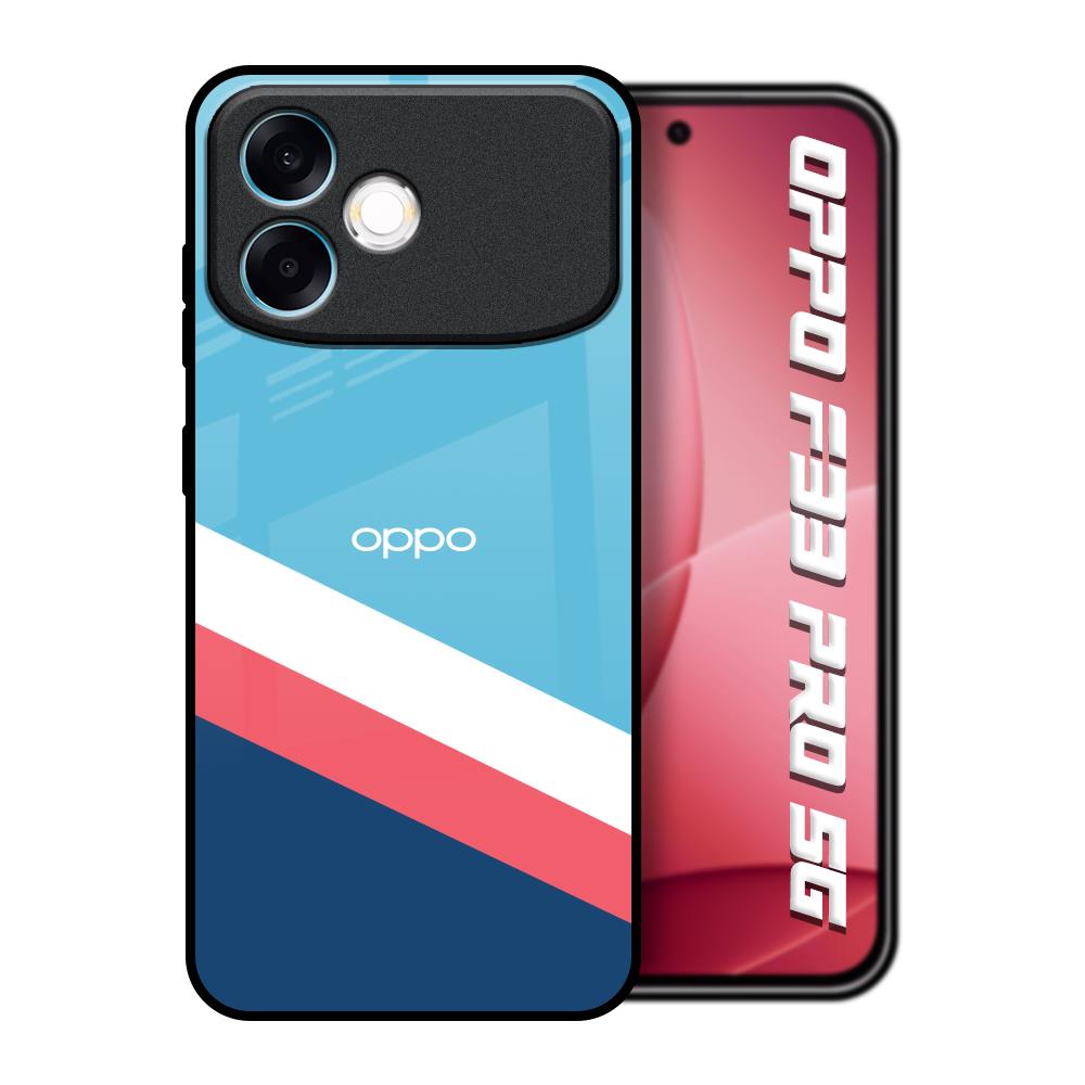 Pink & White Stripes Oppo F33 Pro 5G Glass Back Cover Online