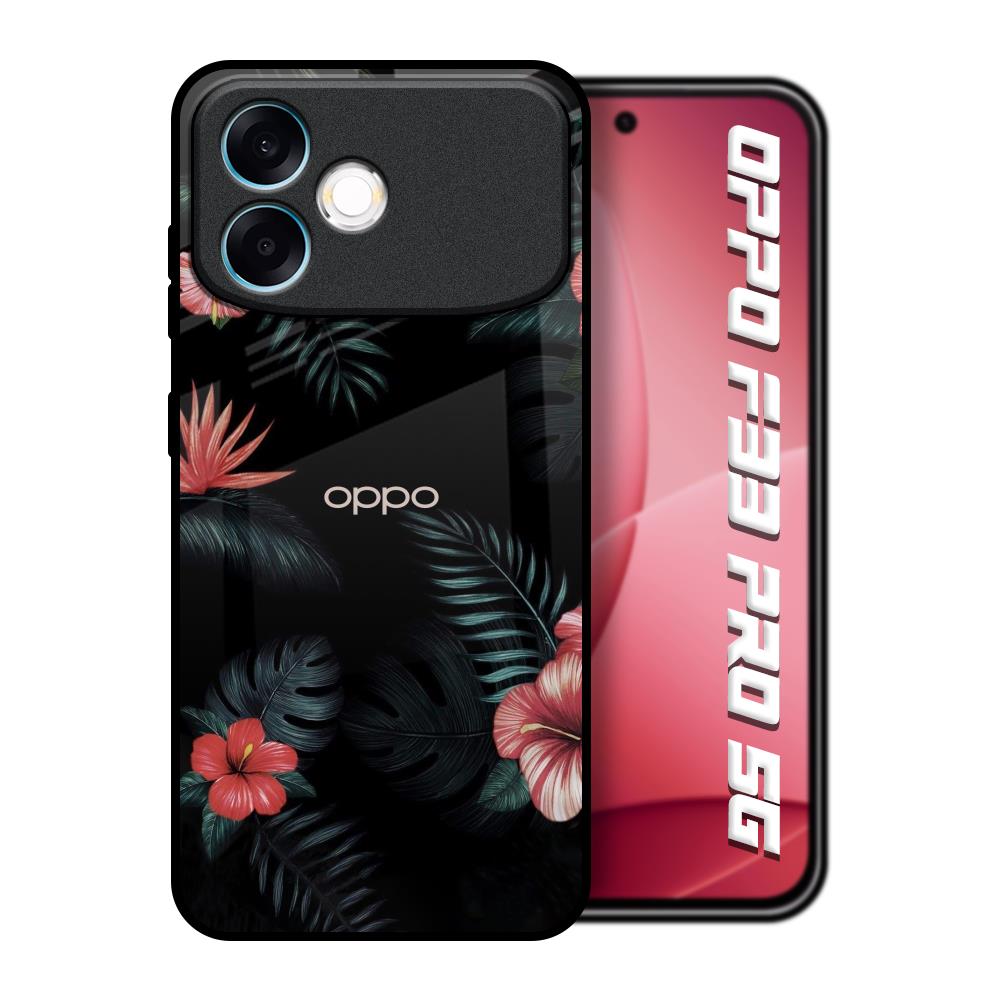Tropical Art Flower Oppo F33 Pro 5G Glass Back Cover Online