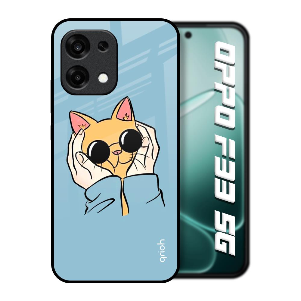 Adorable Cute Kitty Oppo F33 5G Glass Back Cover Online