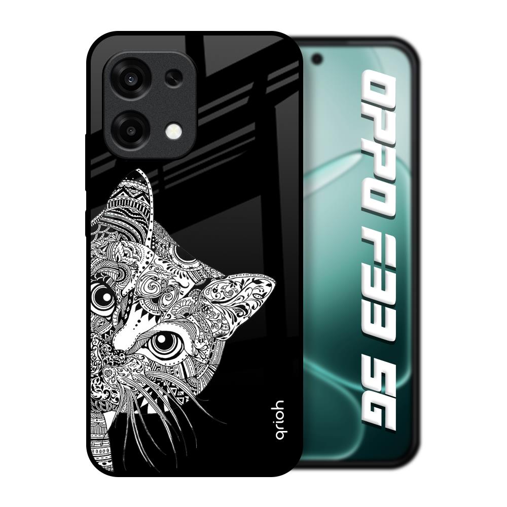 Kitten Mandala Oppo F33 5G Glass Back Cover Online