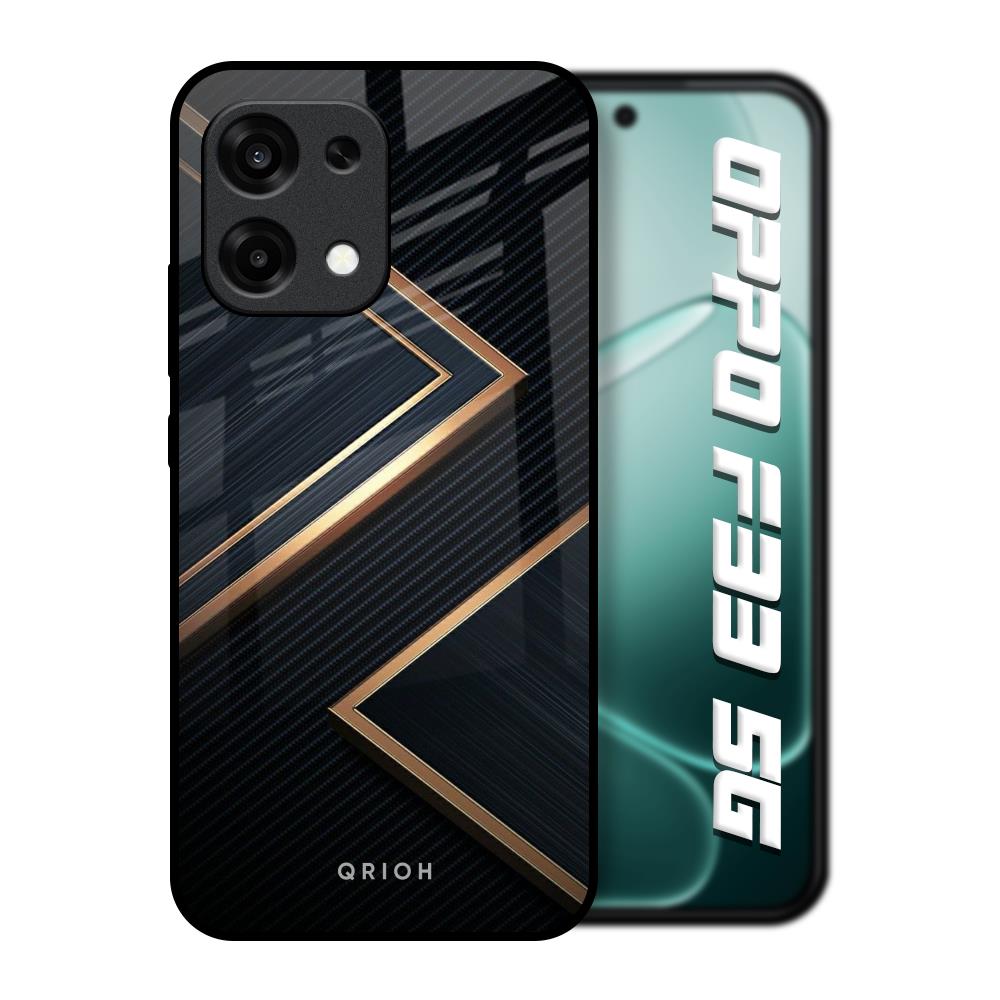Sleek Golden & Navy Oppo F33 5G Glass Back Cover Online