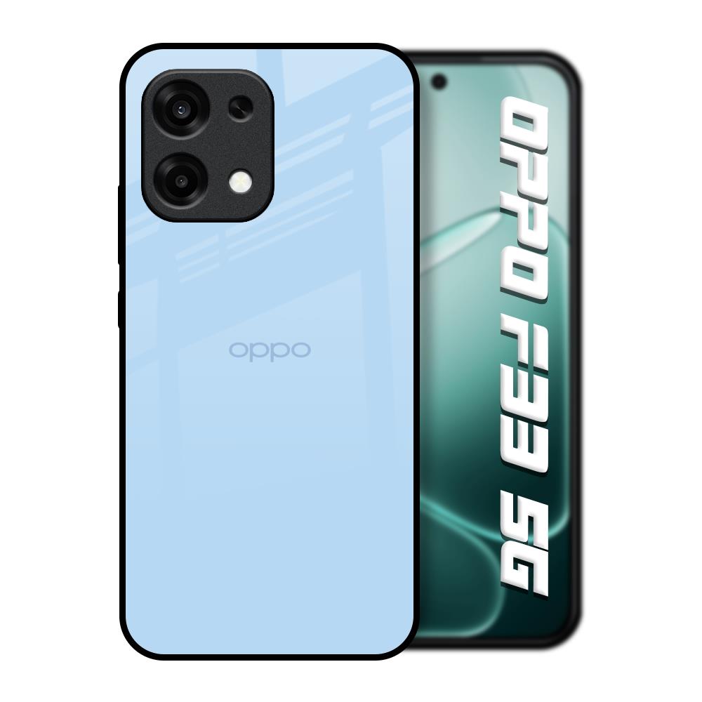 Pastel Sky Blue Oppo F33 5G Glass Back Cover Online