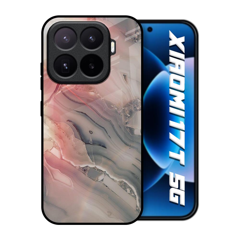 Pink And Grey Marble Xiaomi 17T 5G Glass Back Cover Online