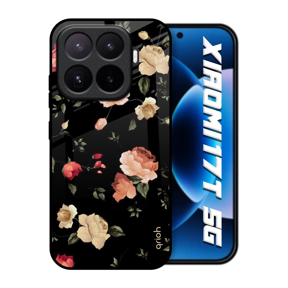 Black Spring Floral Xiaomi 17T 5G Glass Back Cover Online