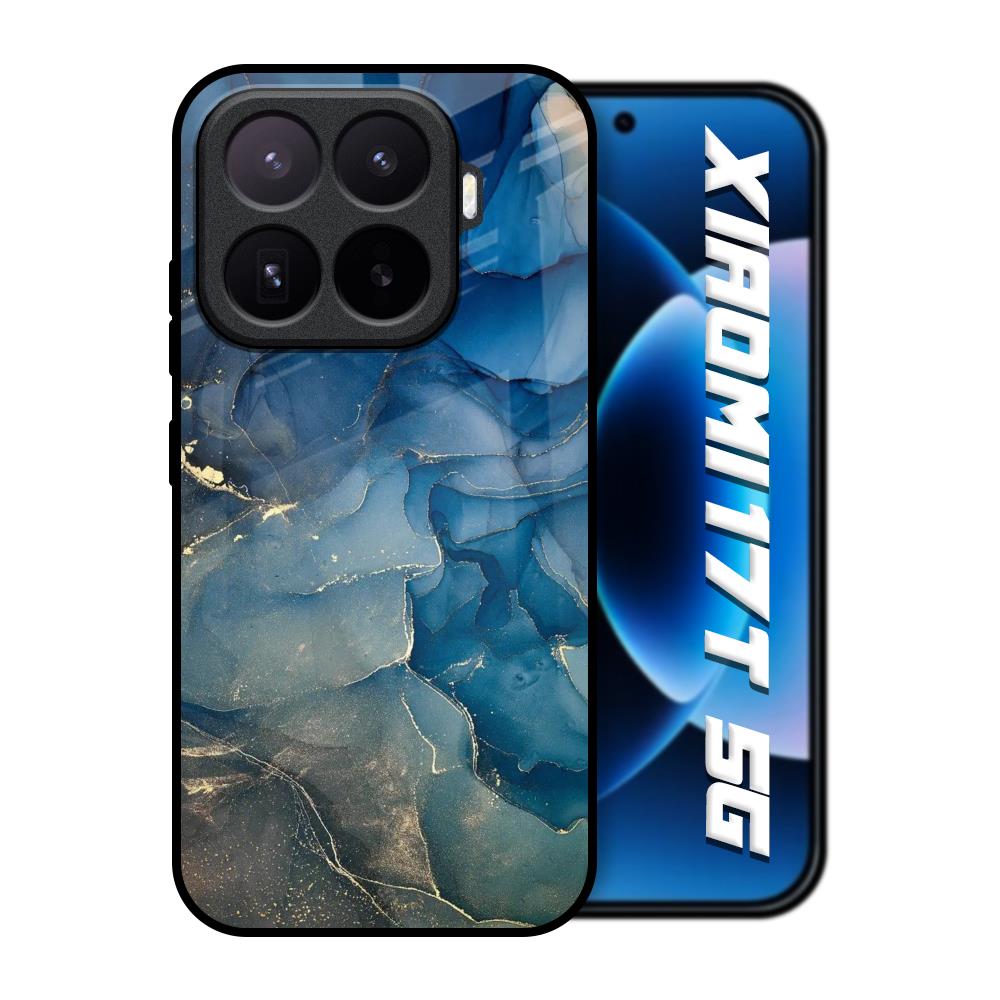 Blue Cool Marble Xiaomi 17T 5G Glass Back Cover Online