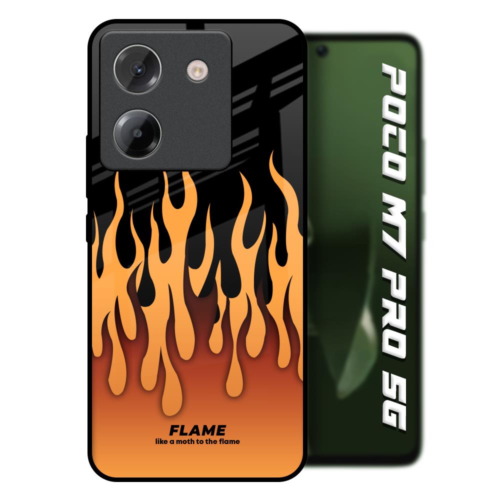 Fire Flame Poco M7 Pro 5G Glass Back Cover Online