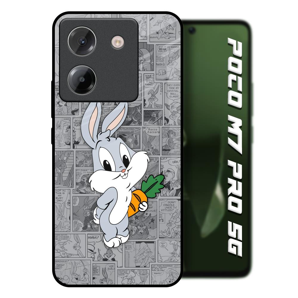 Cute Baby Bunny Poco M7 Pro 5G Glass Back Cover Online