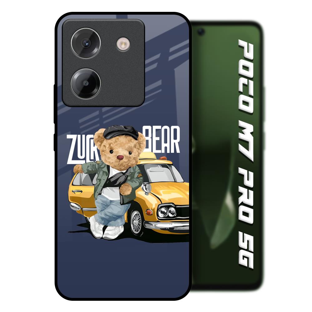 Adventurous Bear Poco M7 Pro 5G Glass Back Cover Online