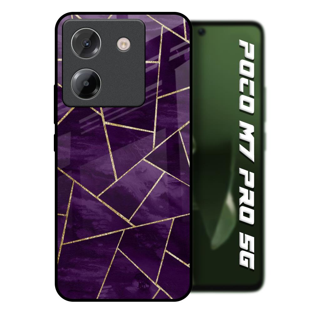 Geometric Purple Poco M7 Pro 5G Glass Back Cover Online