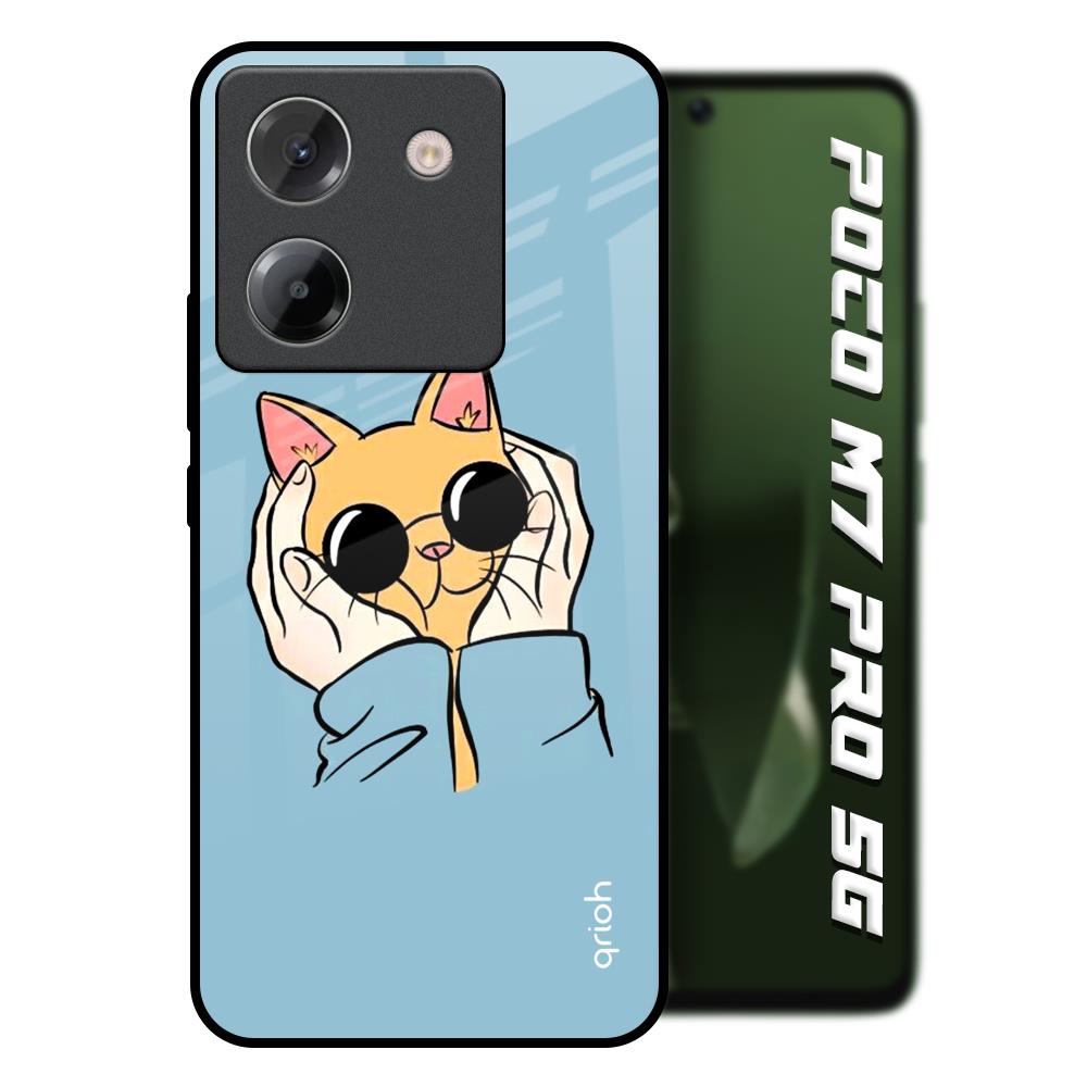Adorable Cute Kitty Poco M7 Pro 5G Glass Back Cover Online