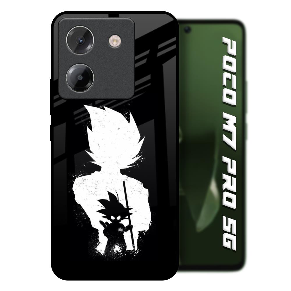 Monochrome Goku Poco M7 Pro 5G Glass Back Cover Online