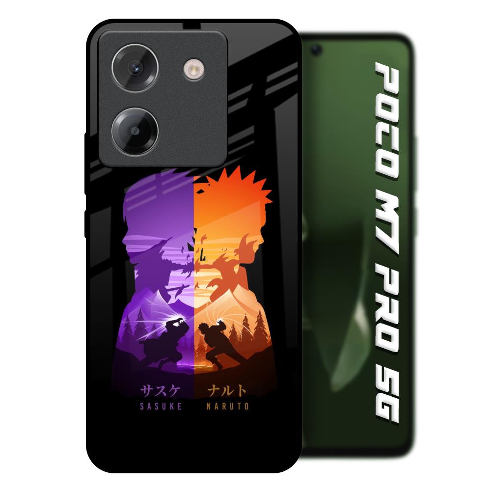 Minimalist Anime Poco M7 Pro 5G Glass Back Cover Online