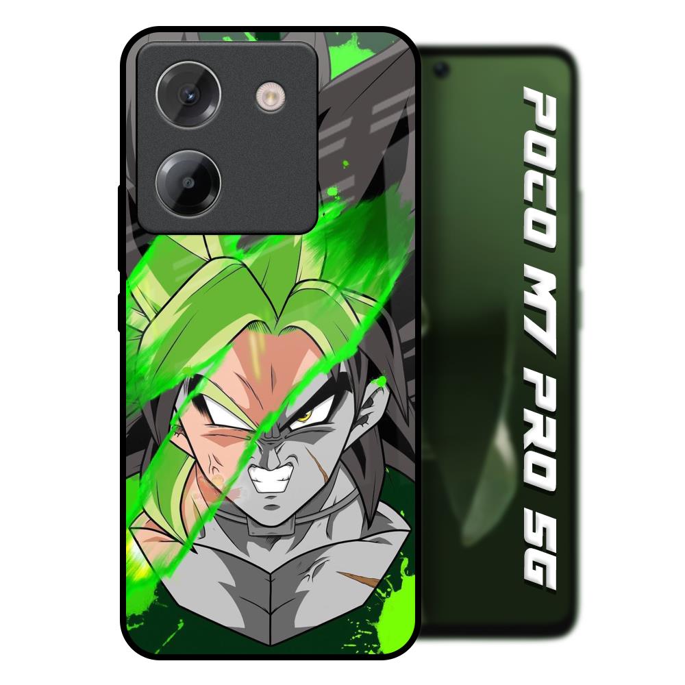 Anime Green Splash Poco M7 Pro 5G Glass Back Cover Online