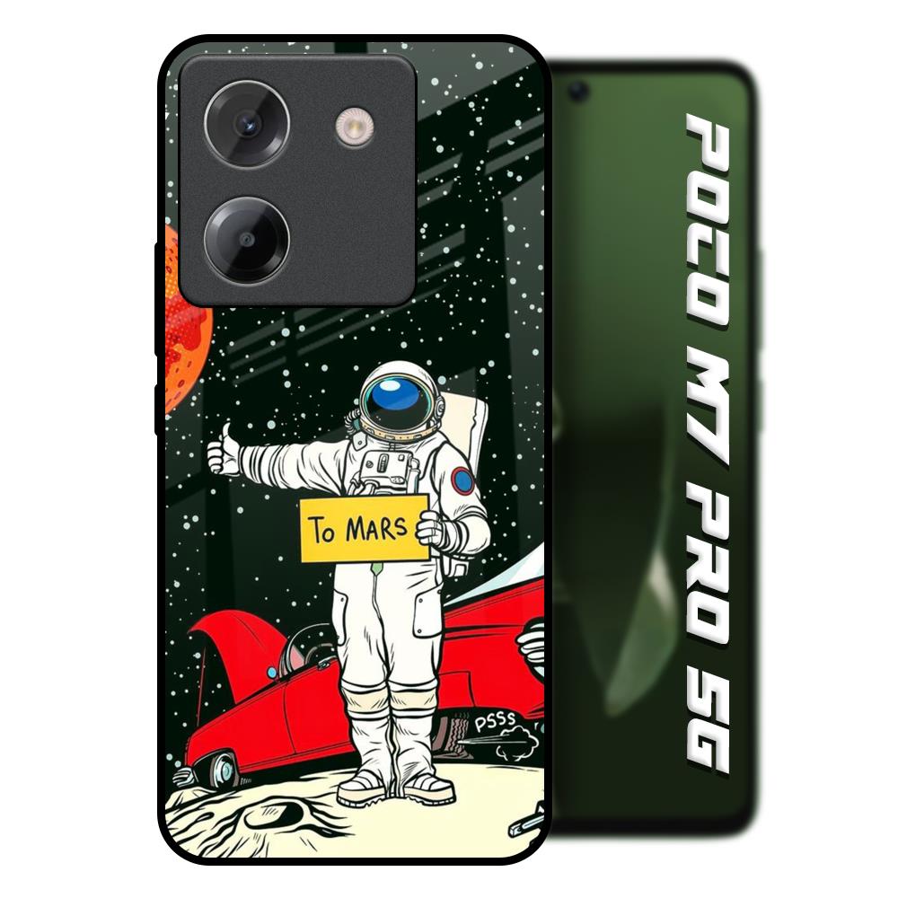 Astronaut on Mars Poco M7 Pro 5G Glass Back Cover Online