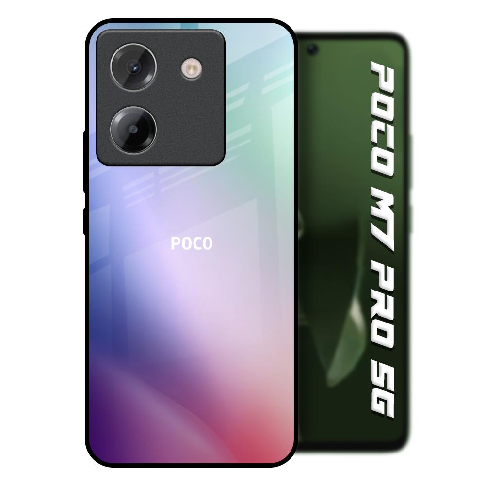 Abstract Holographic Poco M7 Pro 5G Glass Back Cover Online