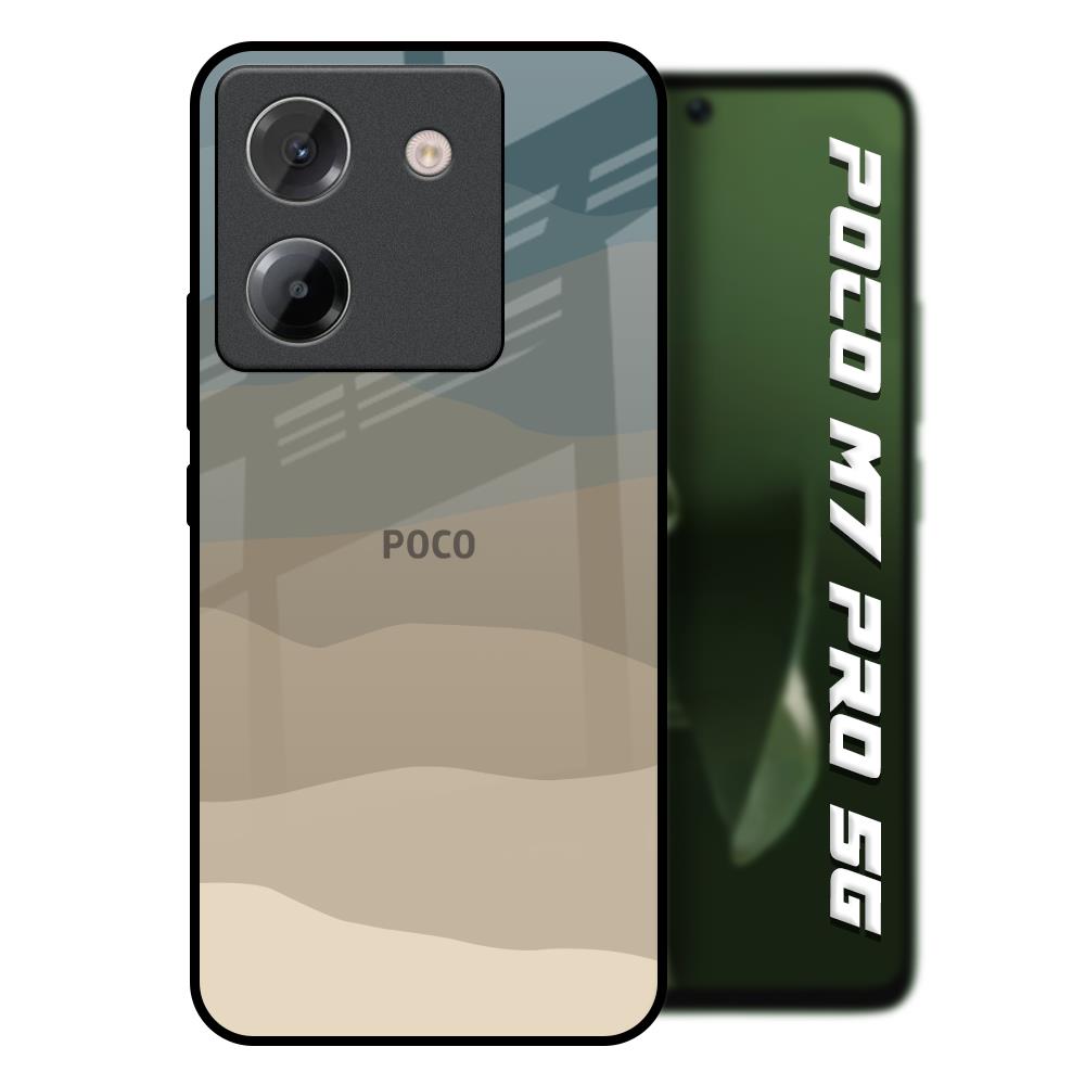 Abstract Mountain Pattern Poco M7 Pro 5G Glass Back Cover Online