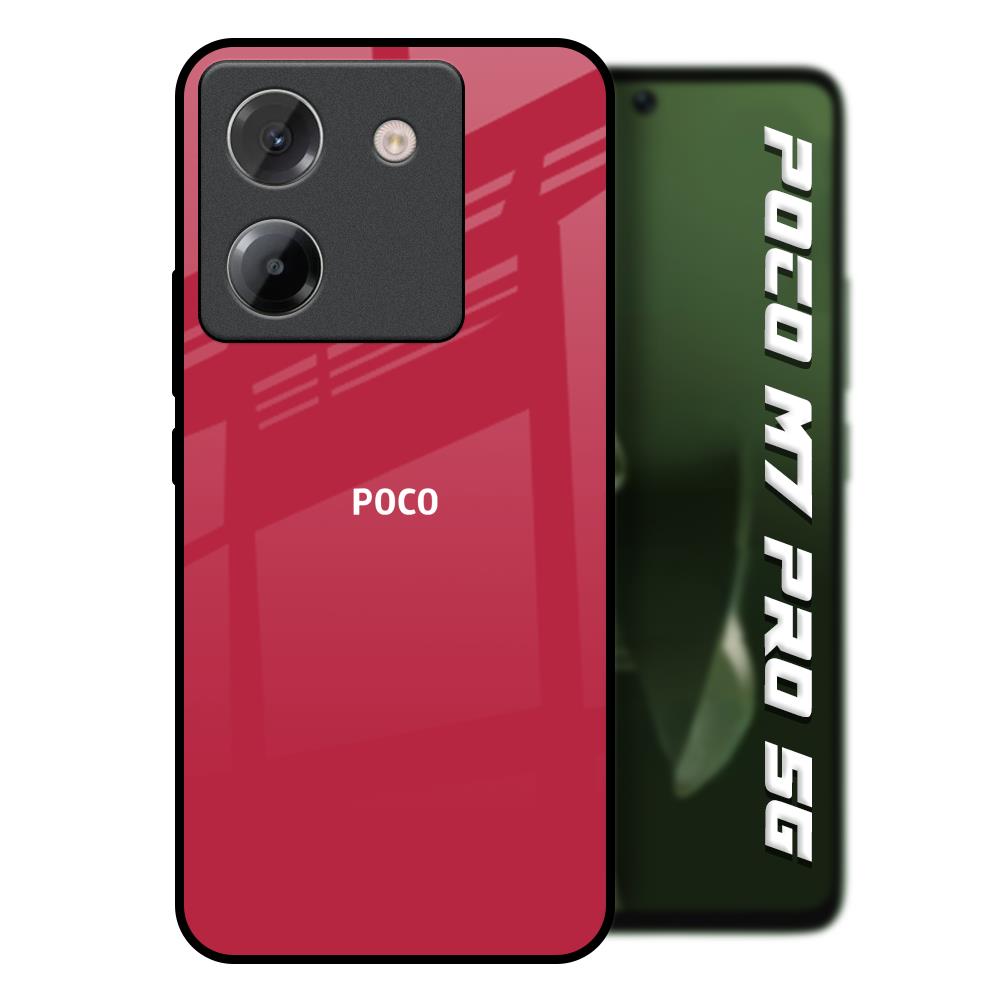 Solo Maroon Poco M7 Pro 5G Glass Back Cover Online