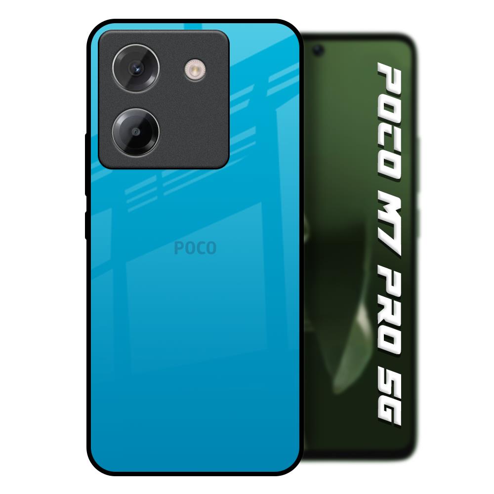 Blue Aqua Poco M7 Pro 5G Glass Back Cover Online