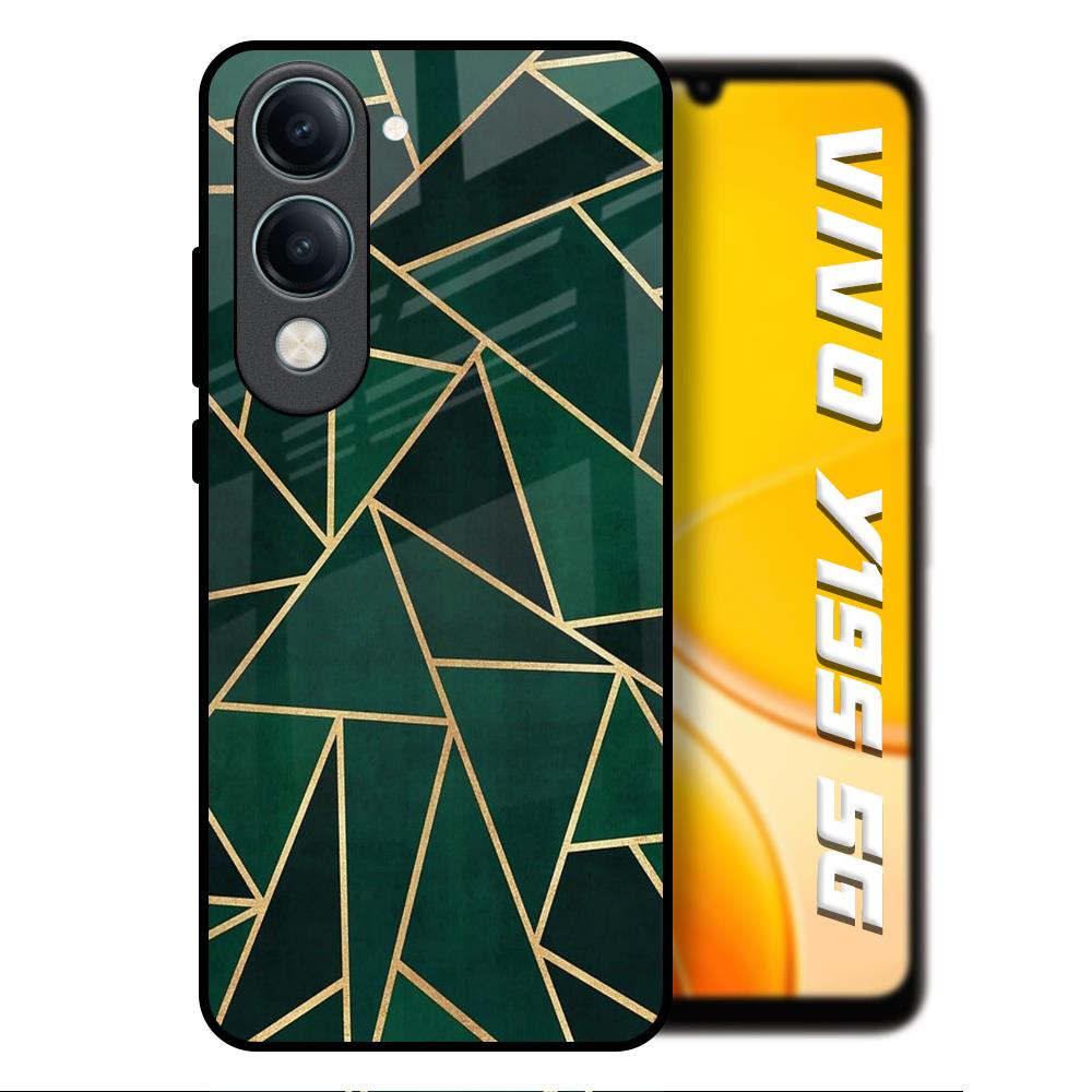 Abstract Green Vivo Y19s 5G Glass Back Cover Online