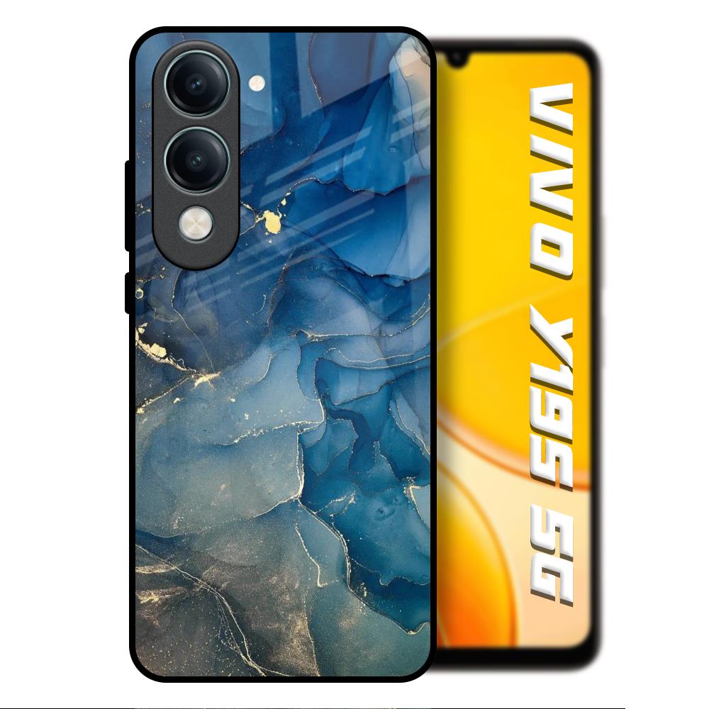 Blue Cool Marble Vivo Y19s 5G Glass Back Cover Online