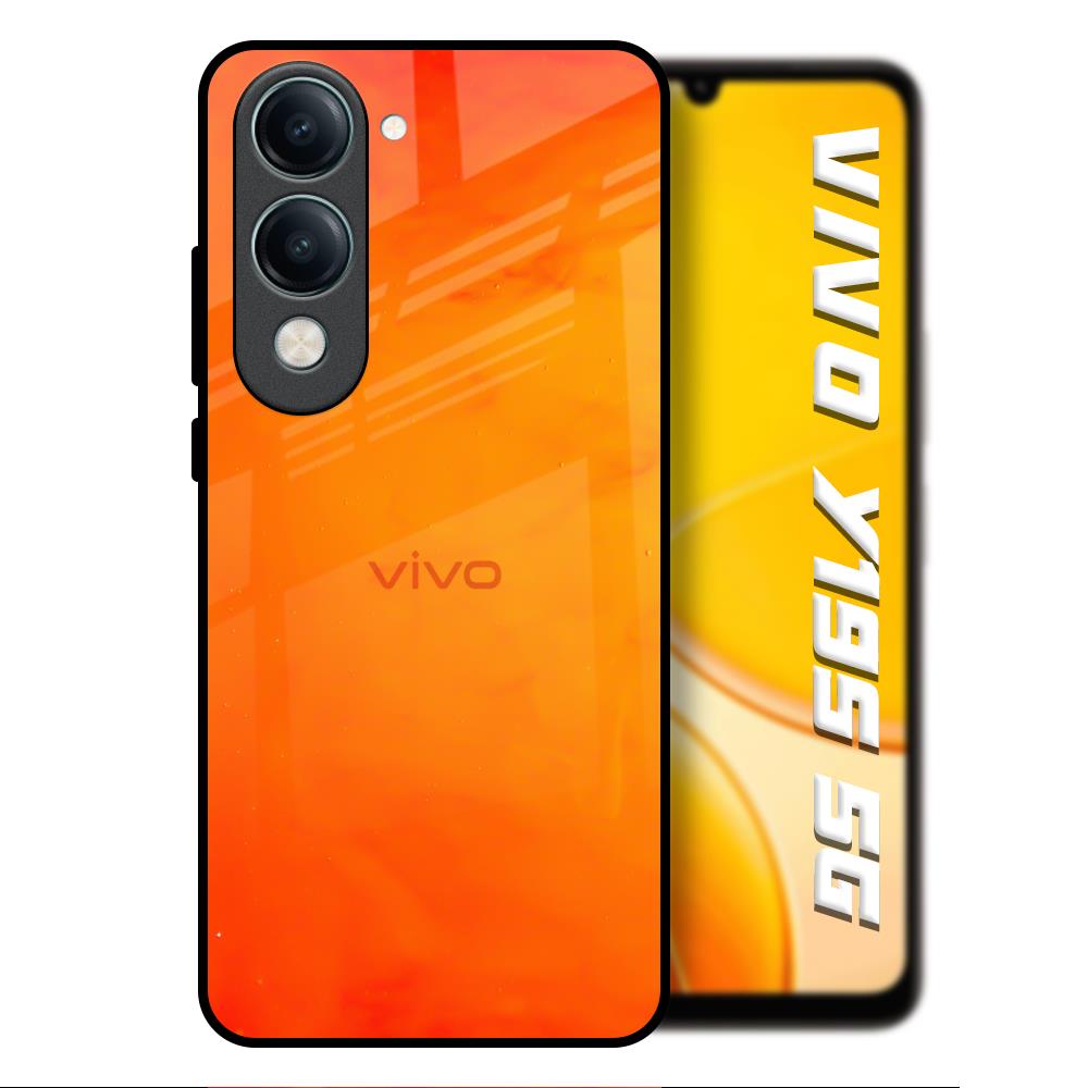 Tangy Orange Vivo Y19s 5G Glass Back Cover Online