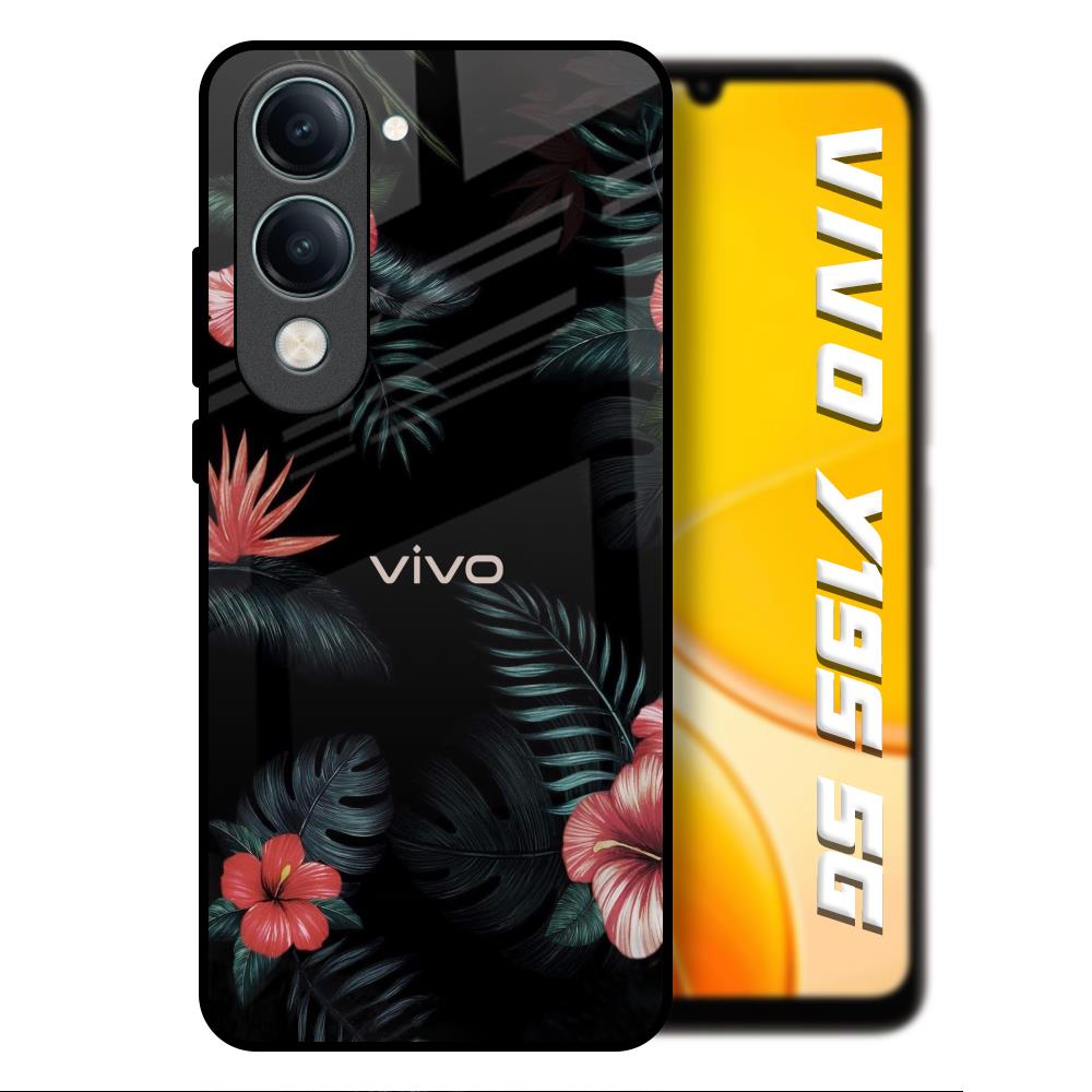 Tropical Art Flower Vivo Y19s 5G Glass Back Cover Online