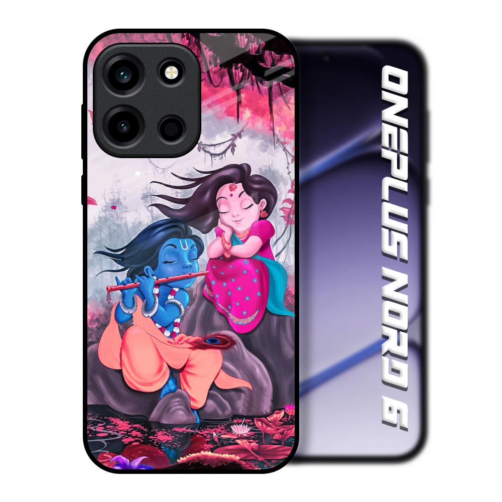 Radha Krishna Art OnePlus Nord 6 Glass Back Cover Online