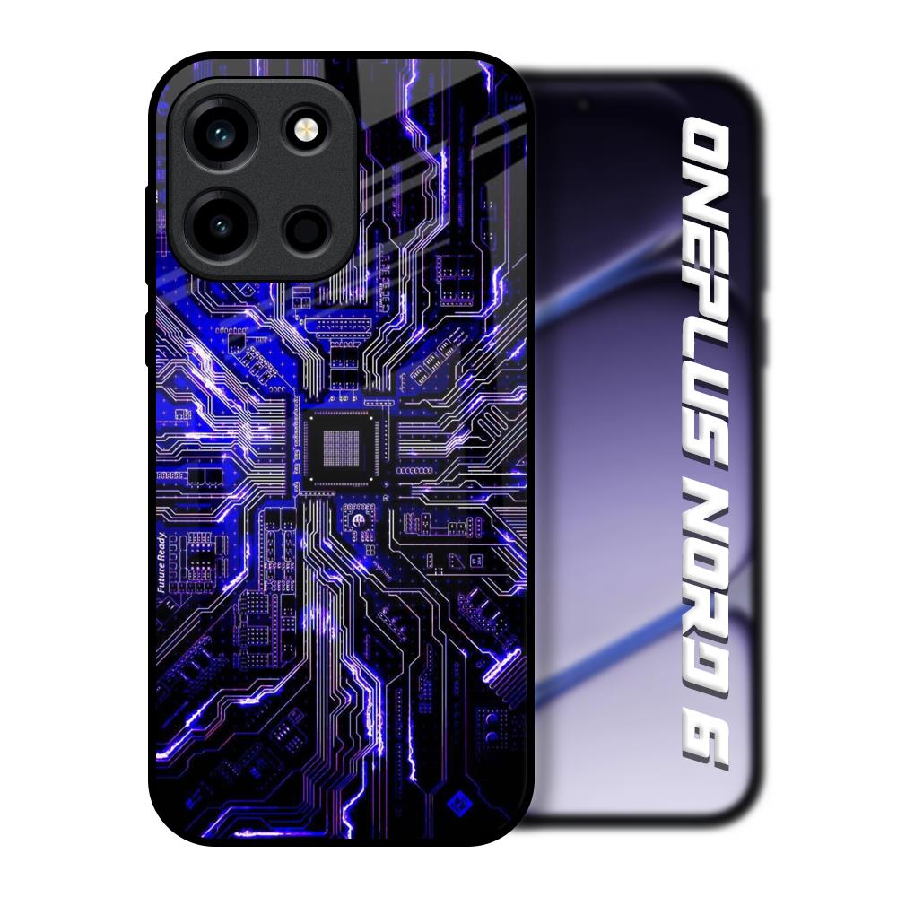 Techno Color Pattern OnePlus Nord 6 Glass Back Cover Online