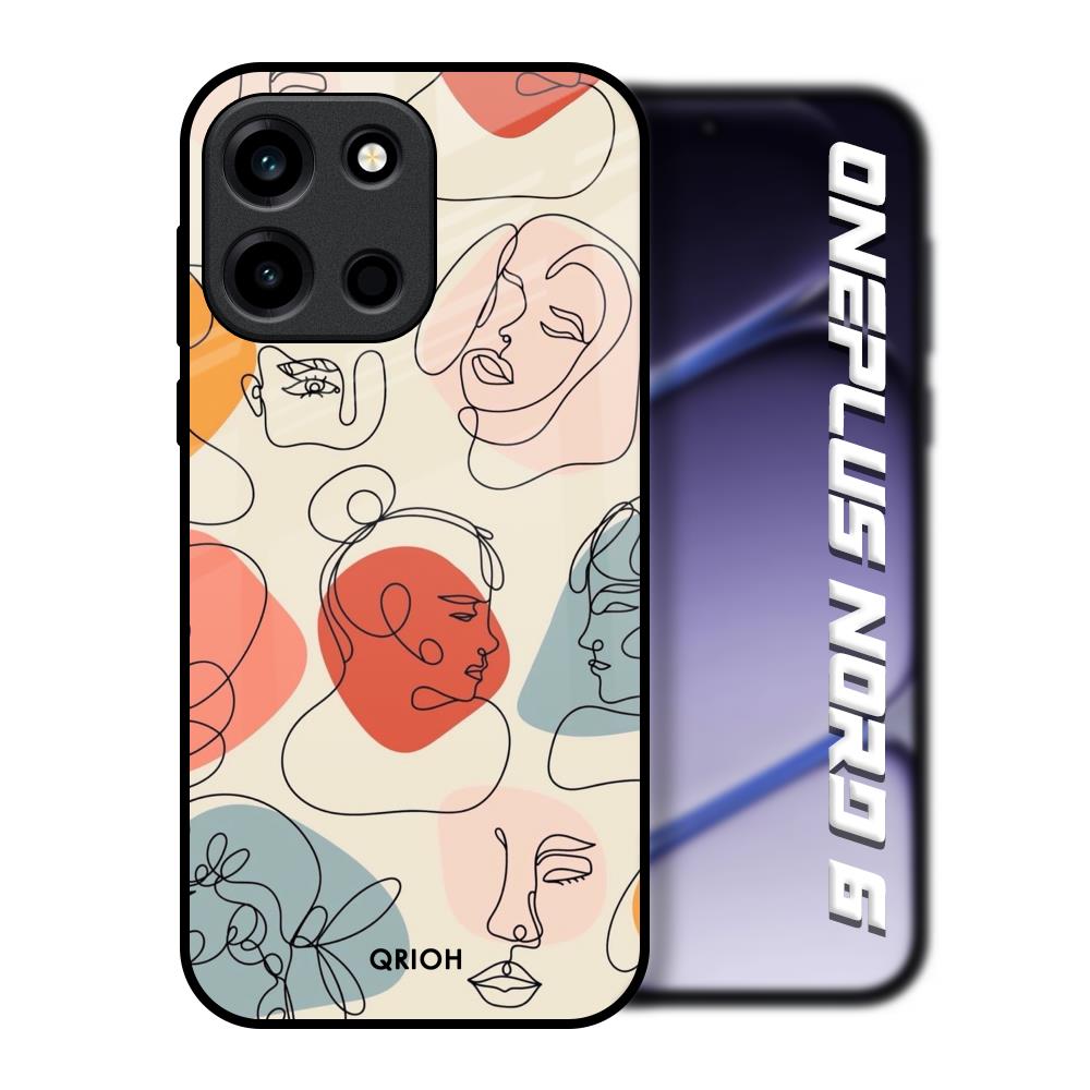 Abstract Faces OnePlus Nord 6 Glass Back Cover Online
