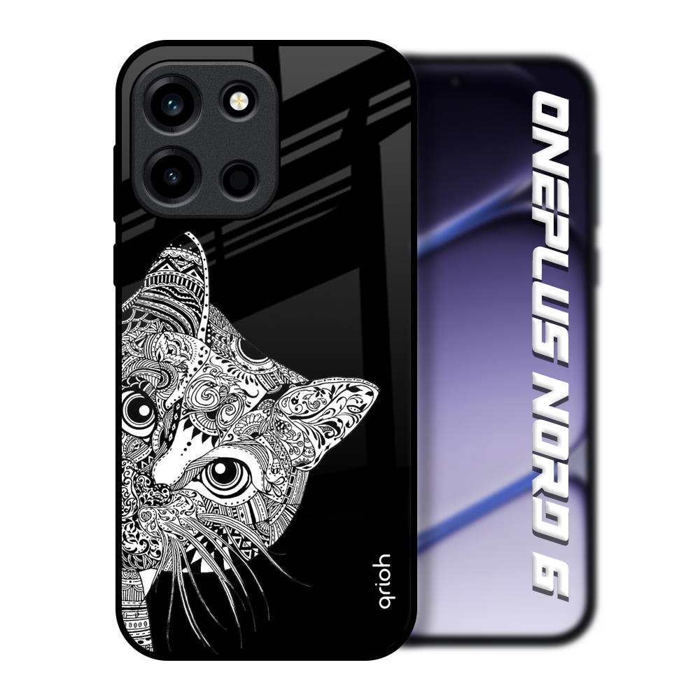 Kitten Mandala OnePlus Nord 6 Glass Back Cover Online