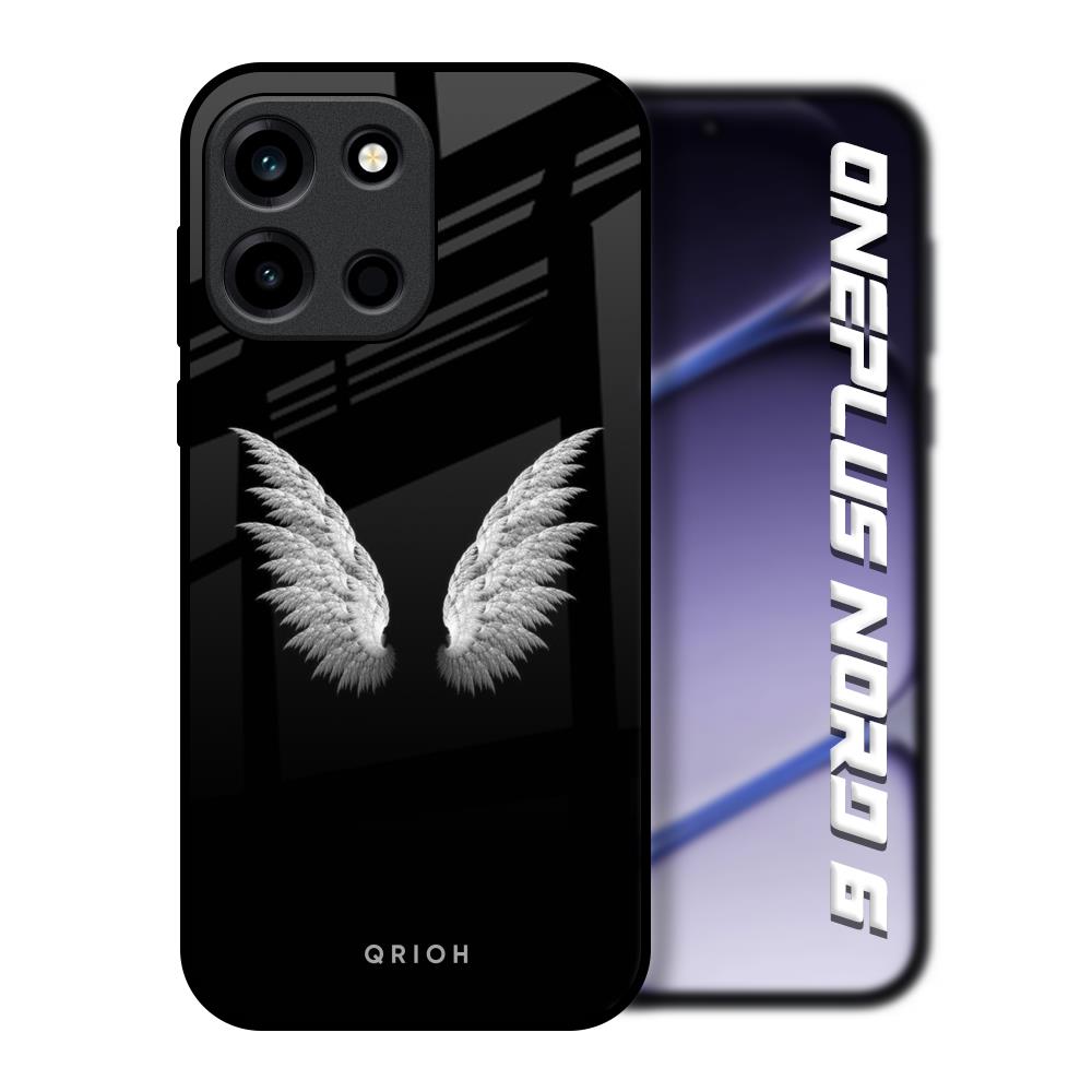 White Angel Wings OnePlus Nord 6 Glass Back Cover Online
