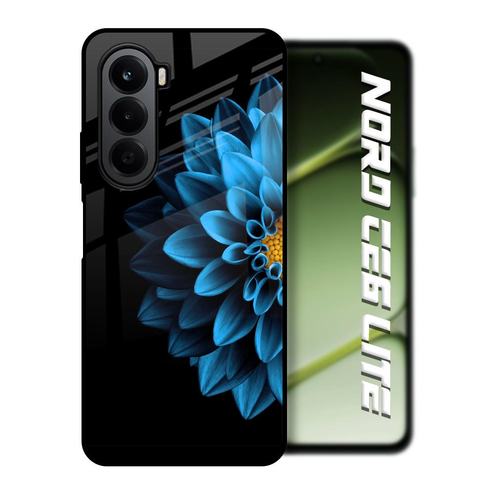 Half Blue Flower OnePlus Nord CE6 lite Glass Back Cover Online