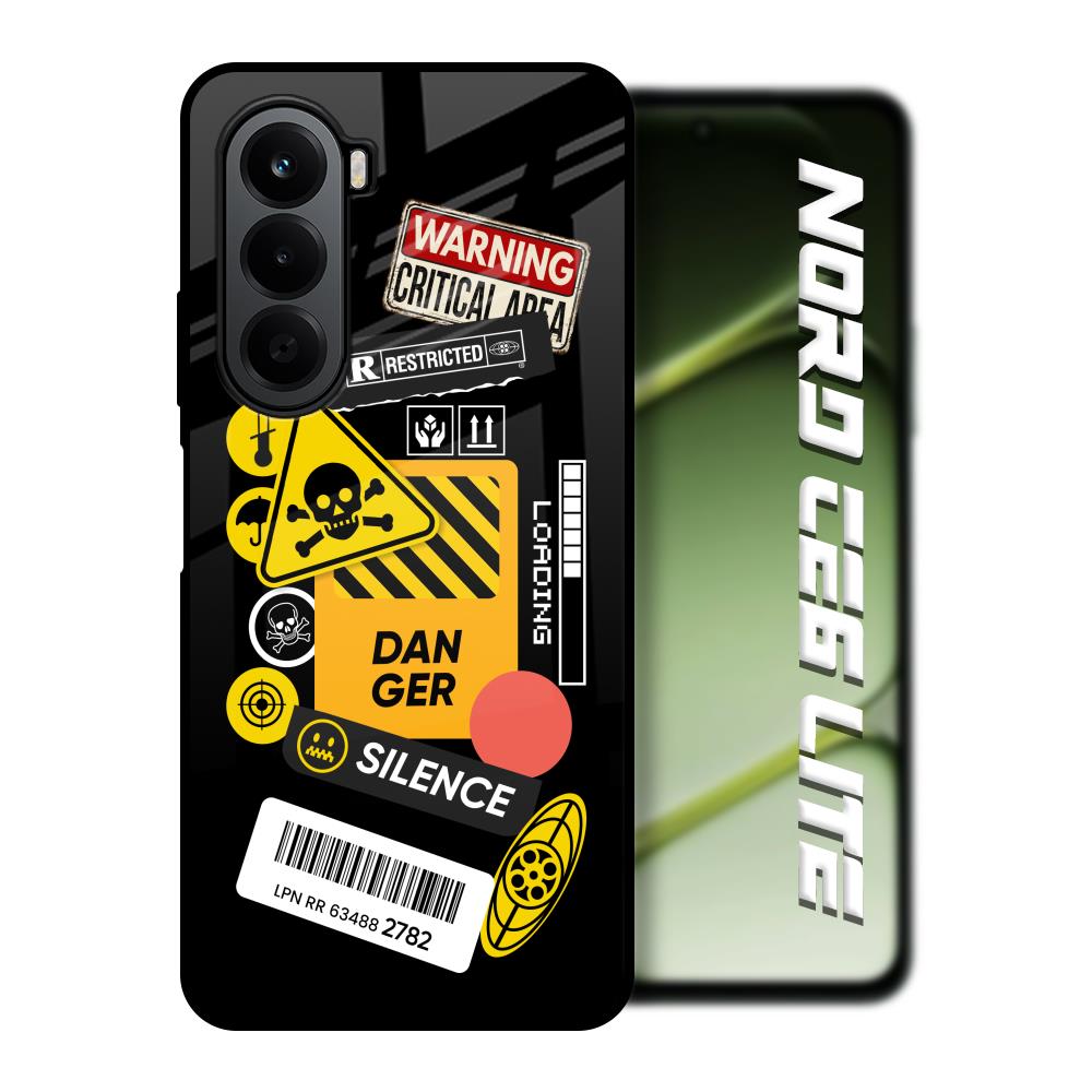 Danger Signs OnePlus Nord CE6 lite Glass Back Cover Online