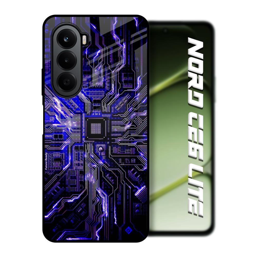 Techno Color Pattern OnePlus Nord CE6 lite Glass Back Cover Online