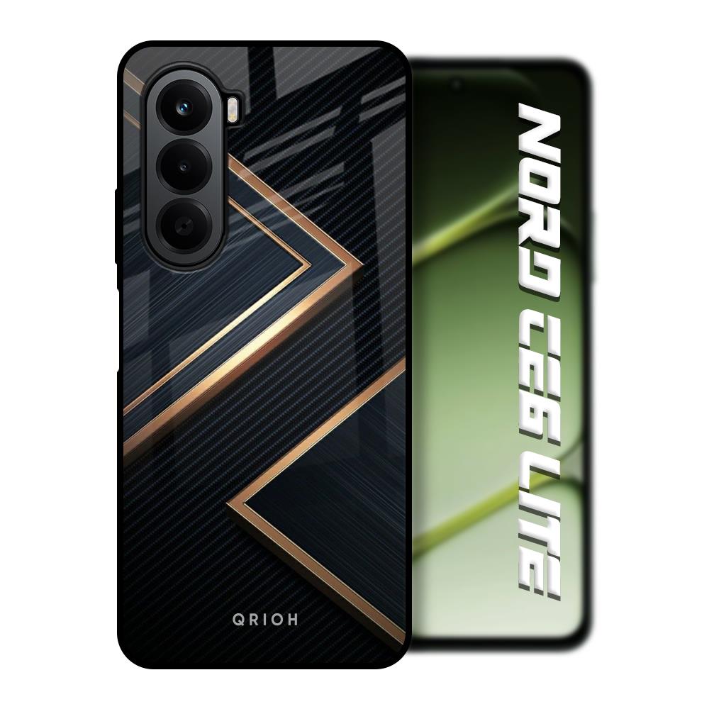 Sleek Golden & Navy OnePlus Nord CE6 lite Glass Back Cover Online