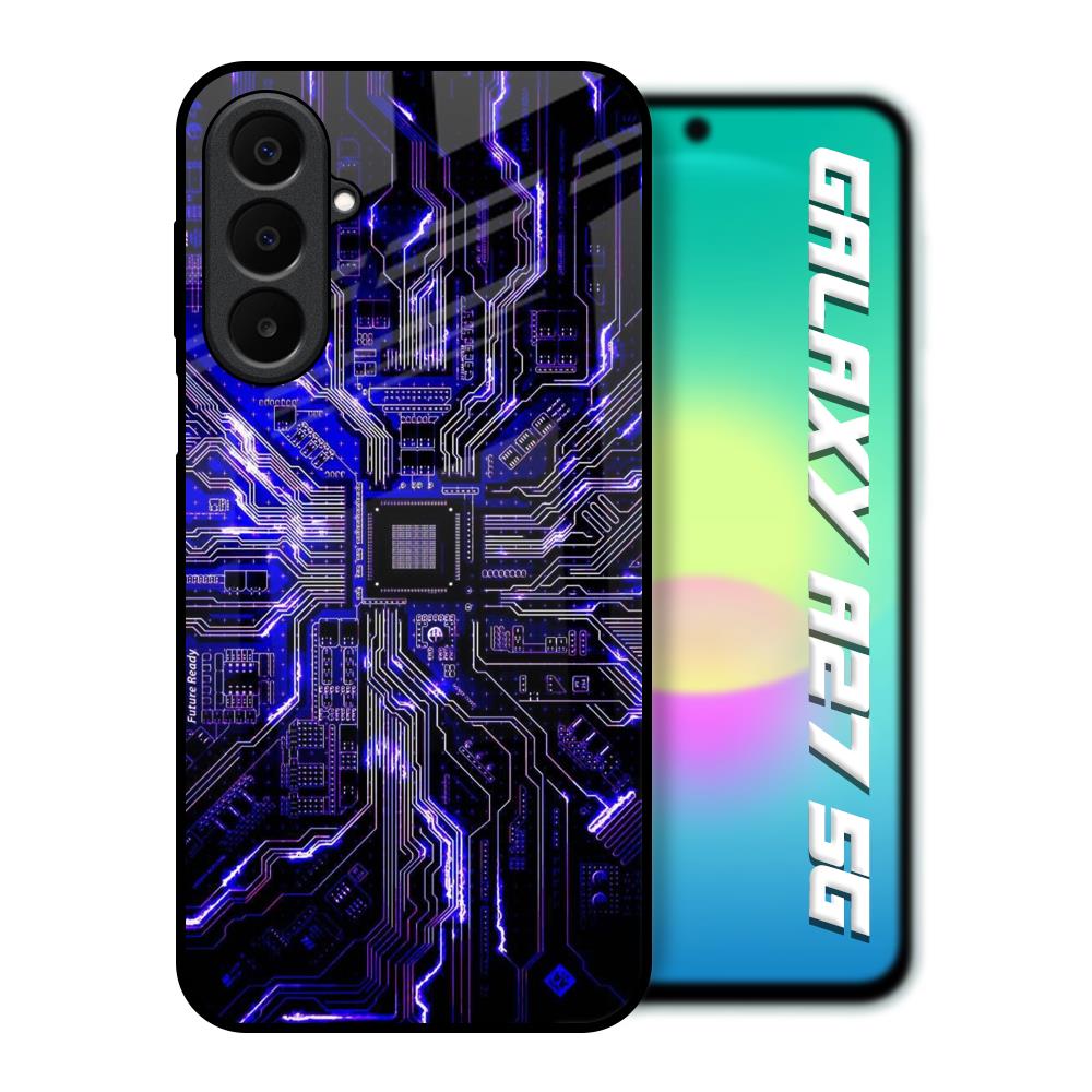Techno Color Pattern Samsung Galaxy A27 5G Glass Back Cover Online