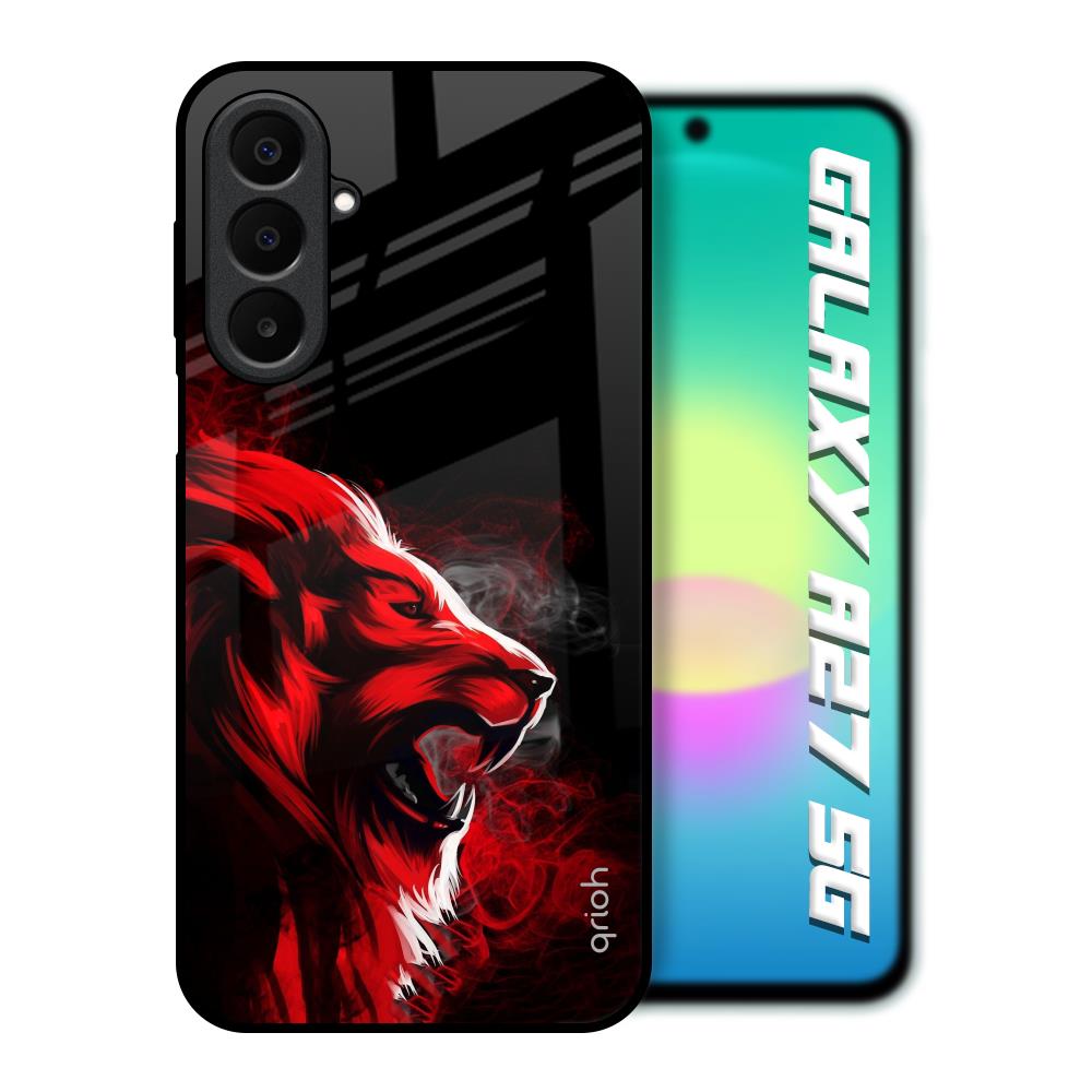Red Angry Lion Samsung Galaxy A27 5G Glass Back Cover Online