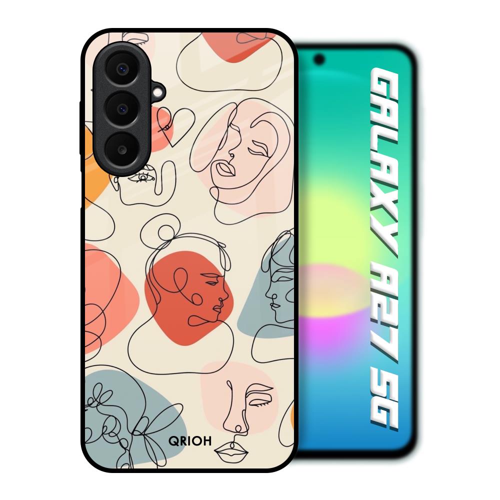 Abstract Faces Samsung Galaxy A27 5G Glass Back Cover Online