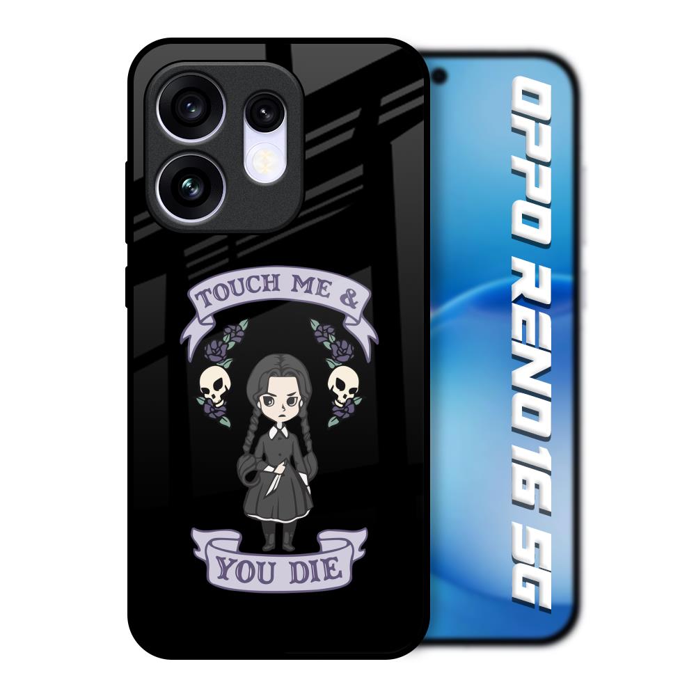 Touch Me & You Die Oppo Reno16 5G Glass Back Cover Online