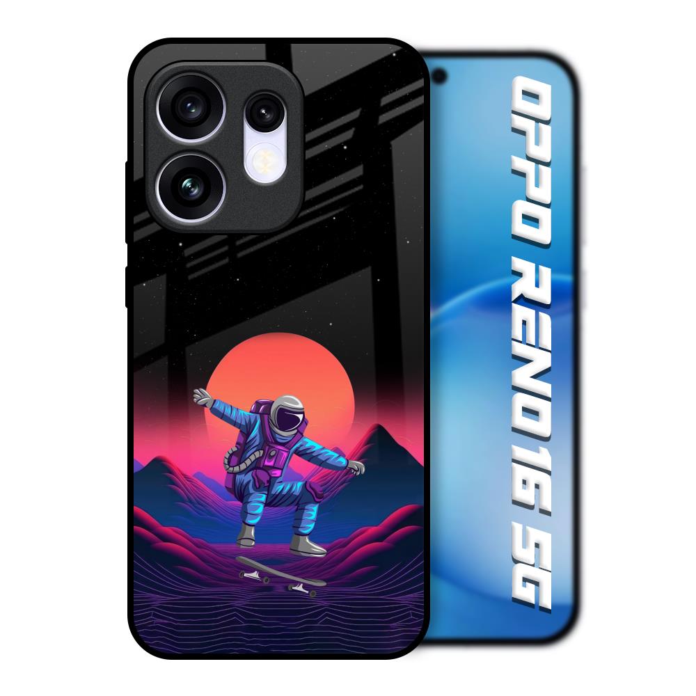 Retro Astronaut Oppo Reno16 5G Glass Back Cover Online