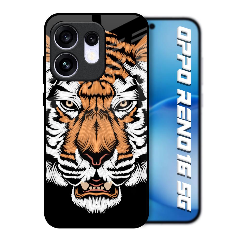 Angry Tiger Oppo Reno16 5G Glass Back Cover Online