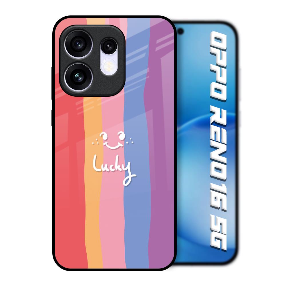 Lucky Abstract Oppo Reno16 5G Glass Back Cover Online