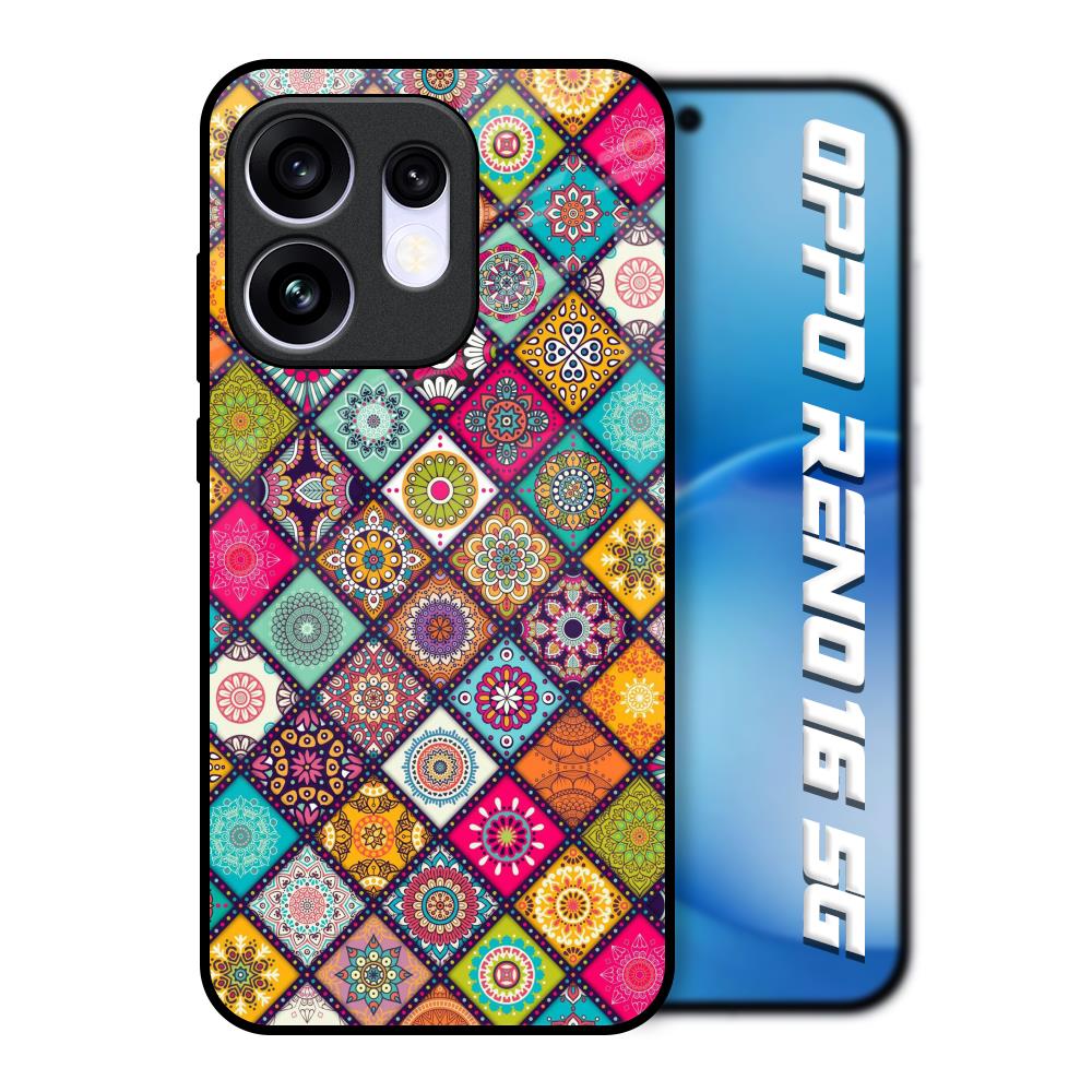 Multicolor Mandala Oppo Reno16 5G Glass Back Cover Online