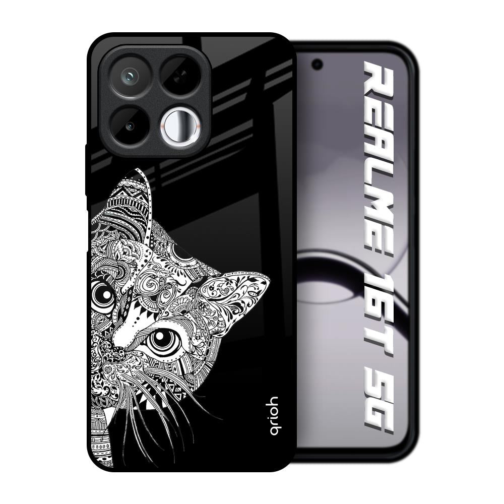 Kitten Mandala Realme 16T 5G Glass Back Cover Online