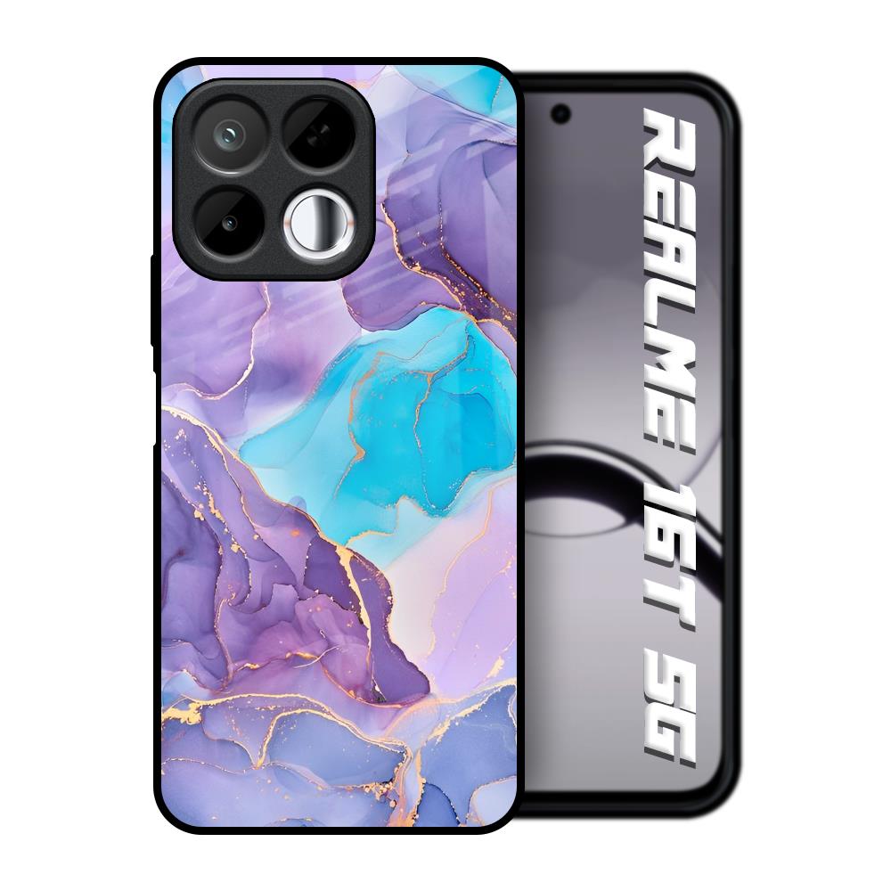Alcohol ink Marble Realme 16T 5G Glass Back Cover Online