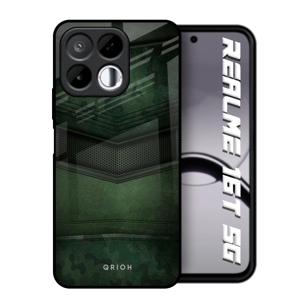 Green Leather Realme 16T 5G Glass Back Cover Online
