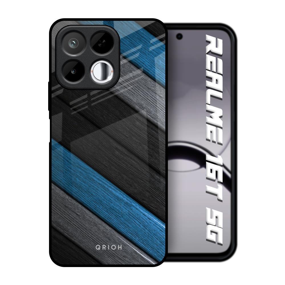 Multicolor Wooden Effect Realme 16T 5G Glass Back Cover Online